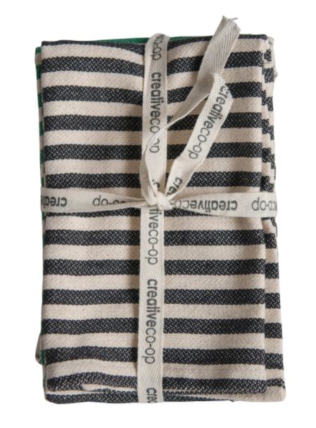 Barn Striped Bagged Cotton Tea Towels - Set of 3