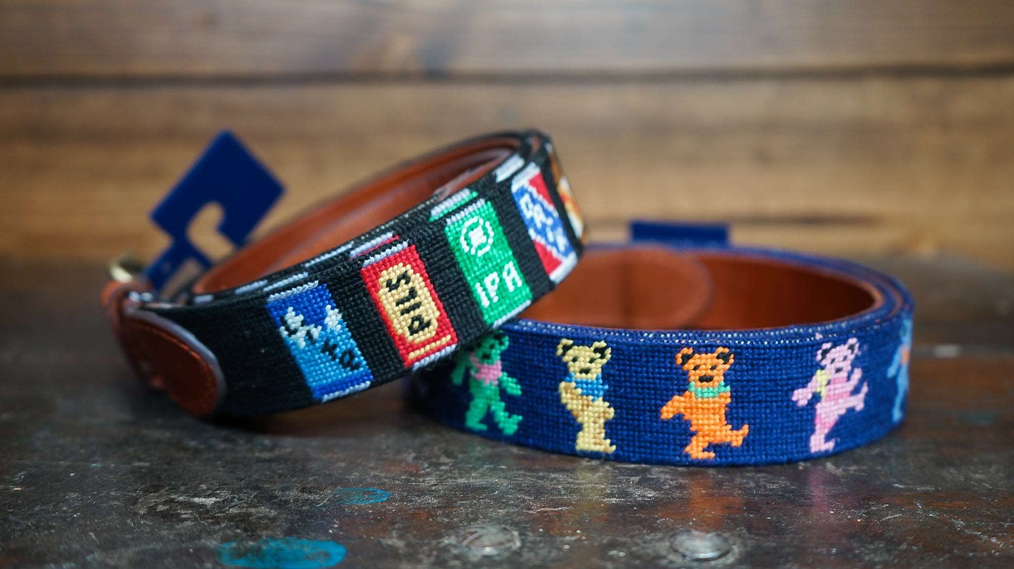 Smathers & Branson Needlepoint Beer Can Belt - Provisions, LLC