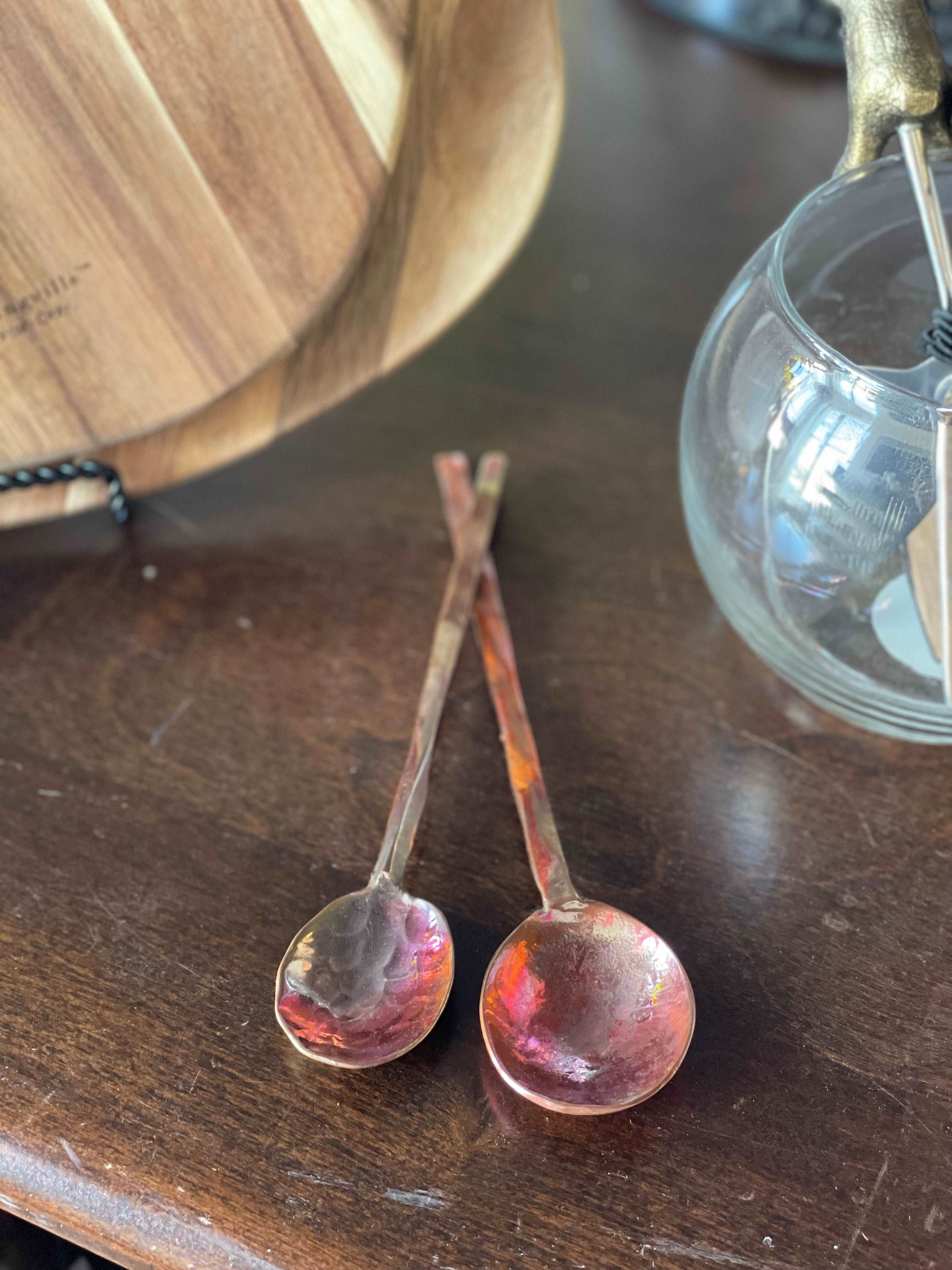 Hammered Burnt Copper Spoons - Provisions Mercantile