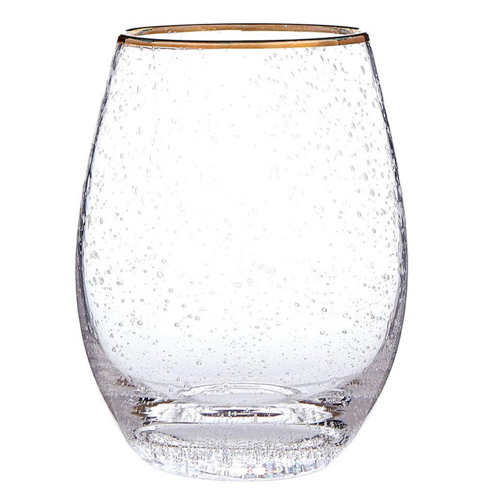 SB Gold-Rimmed Stemless Wine Glasses (Set of 2) - Provisions, LLC