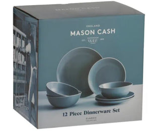 Mason Cash Classic Collection Dinnerware Set of 12 - Grey - Provisions, LLC