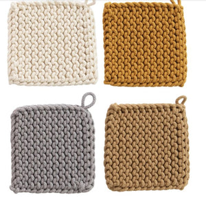 Cotton Crochet Pot Holders - Assorted Colors - Provisions Mercantile