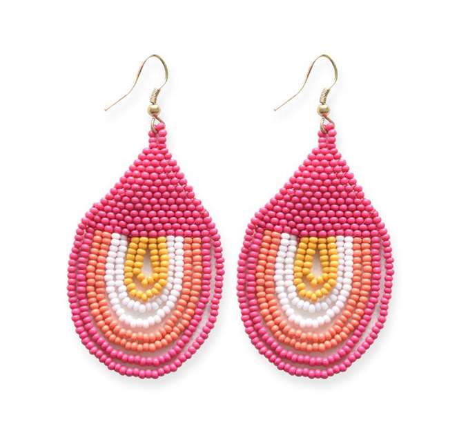 Hot Pink Sunset Seed Bead Earring - Provisions, LLC
