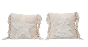 Pillow - Blend Punch Hook Pillow with Tassels, 2 Styles - Provisions Mercantile