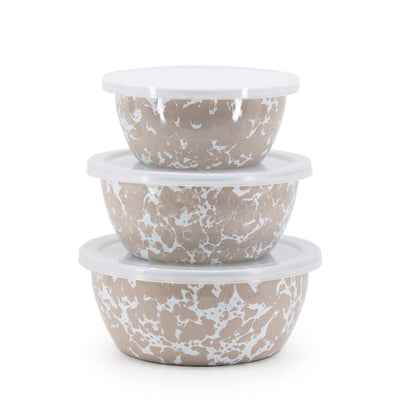 Golden Rabbit Set of 3 Nesting Bowls - Taupe Swirl - Provisions, LLC