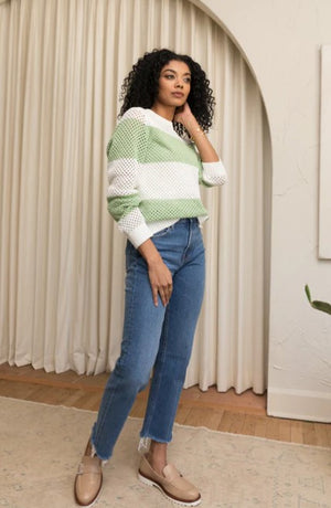 ABLE Taylor Mesh Sweater Almond/Pistachio - Provisions, LLC
