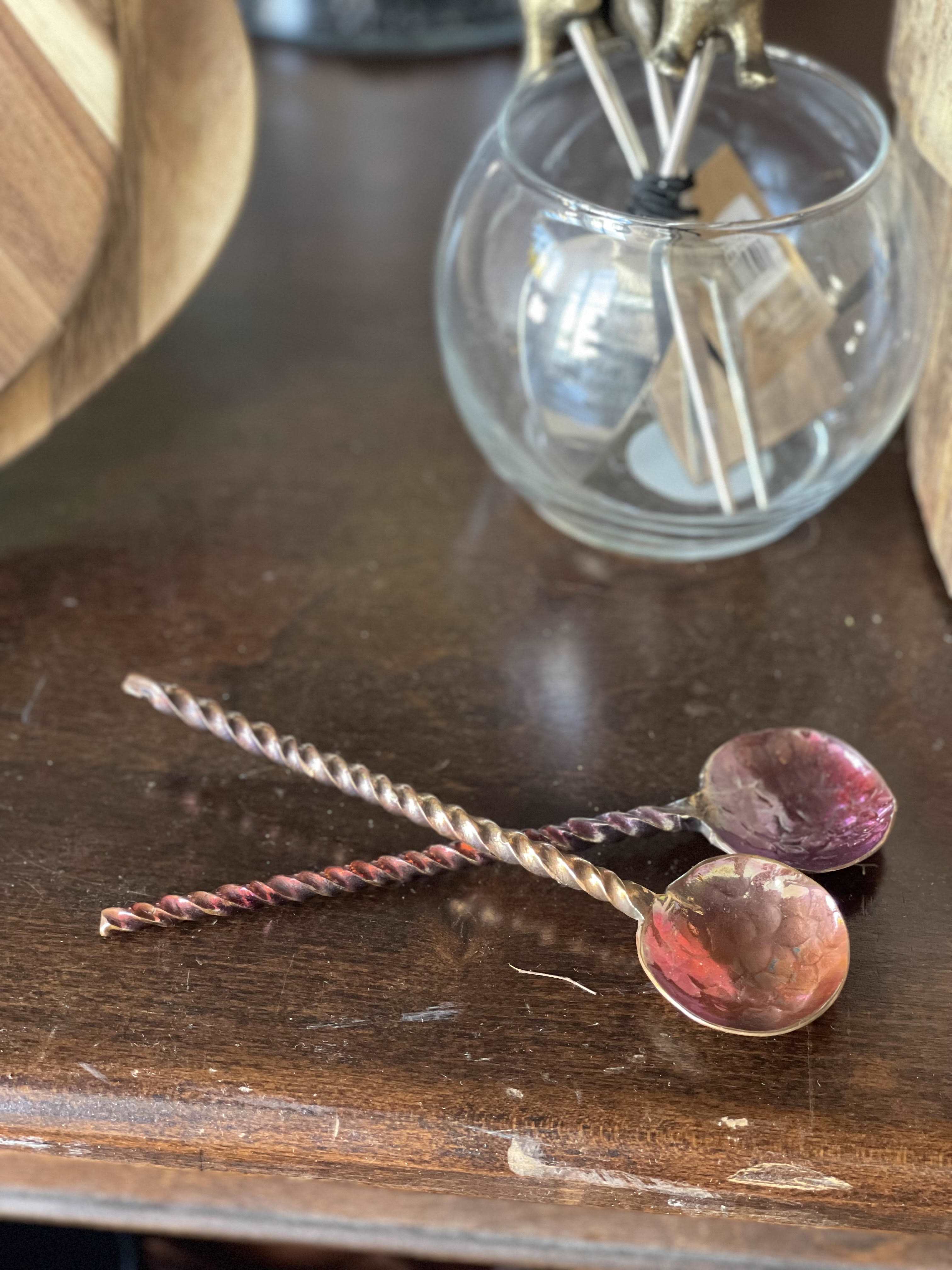 Hammered Burnt Copper Spoons - Provisions Mercantile